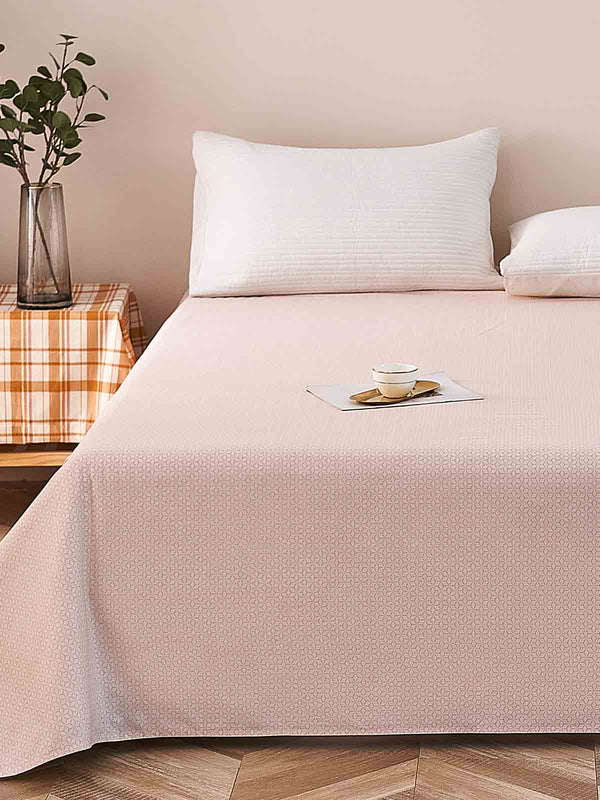 Zeta-Cream Pink Cotton Flat Sheet