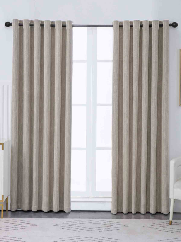 Simple Herringbone Solid Color Polyester Curtain