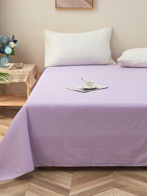 Theta Lilac Purple Pattern Cotton Flat Sheet