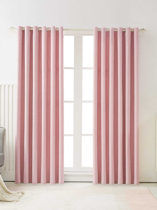 Solid Elegant Pink Curtain