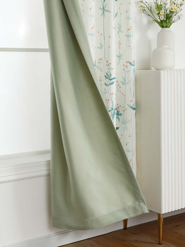 Breezy Green Floral Curtain