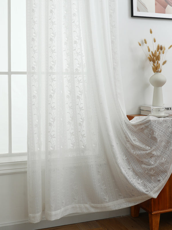 Azalea Embossed Jacquard Semi-Sheer Curtain