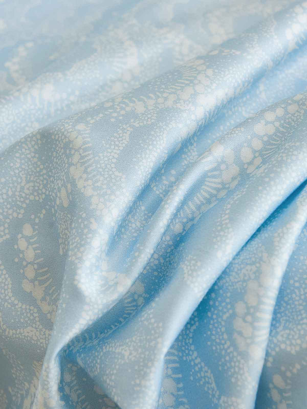 Raindrop Blue Premium Cotton Fitted Sheet