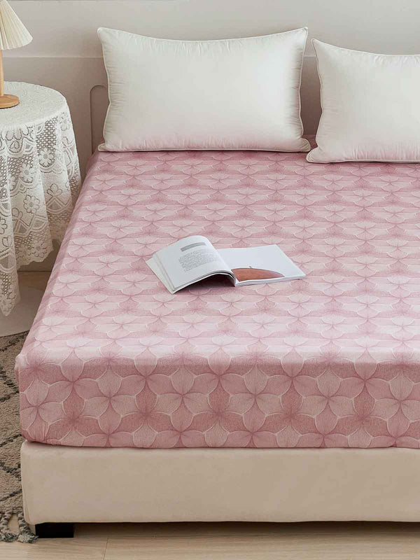 Breezy Pink Premium Cotton Fitted Sheet