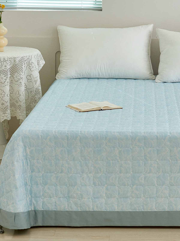 Raindrop Blue Premium Cotton Bedspread