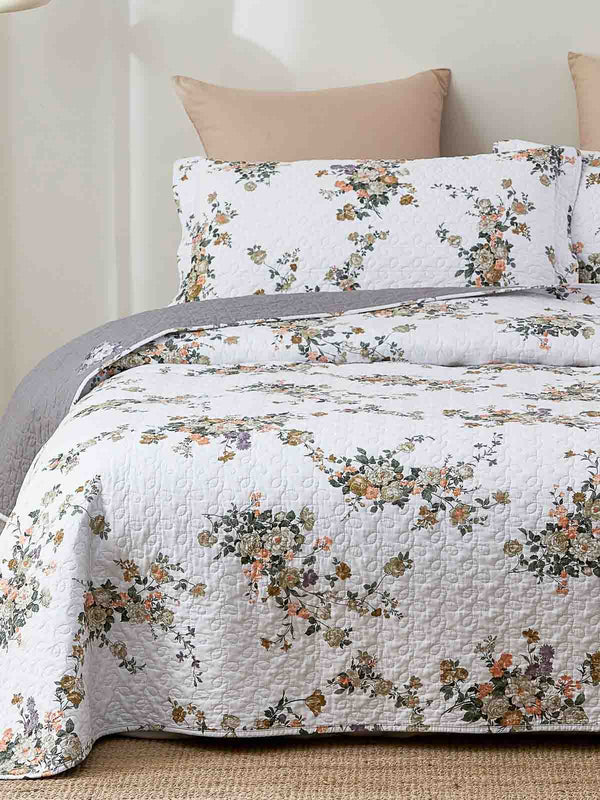 Posy Floral Cotton Quilt Set