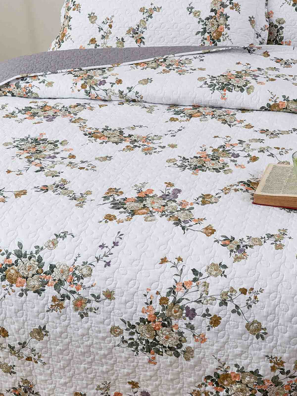 Posy Floral Cotton Quilt Set