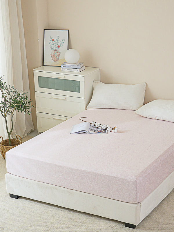 Kai Jade Pink Cotton Fitted Sheet