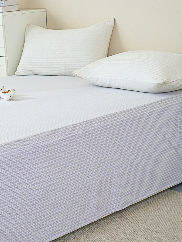 Eta Mist White Cotton Flat Sheet