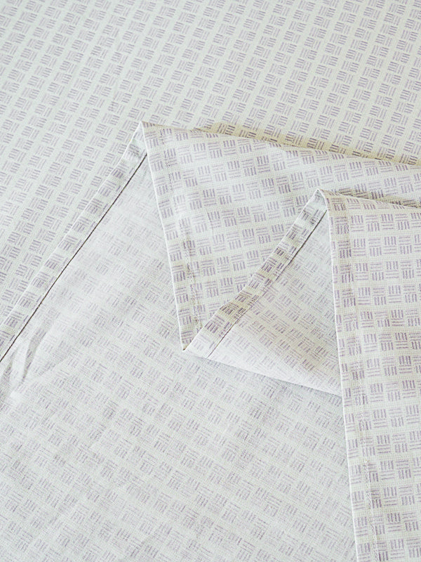 Eta Mist White Cotton Flat Sheet