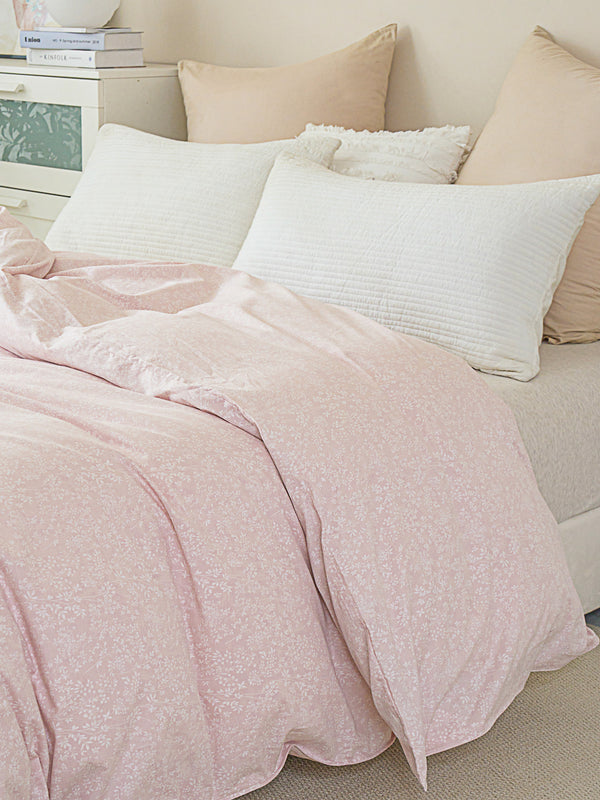 Kai Jade Pink Cotton Duvet Cover