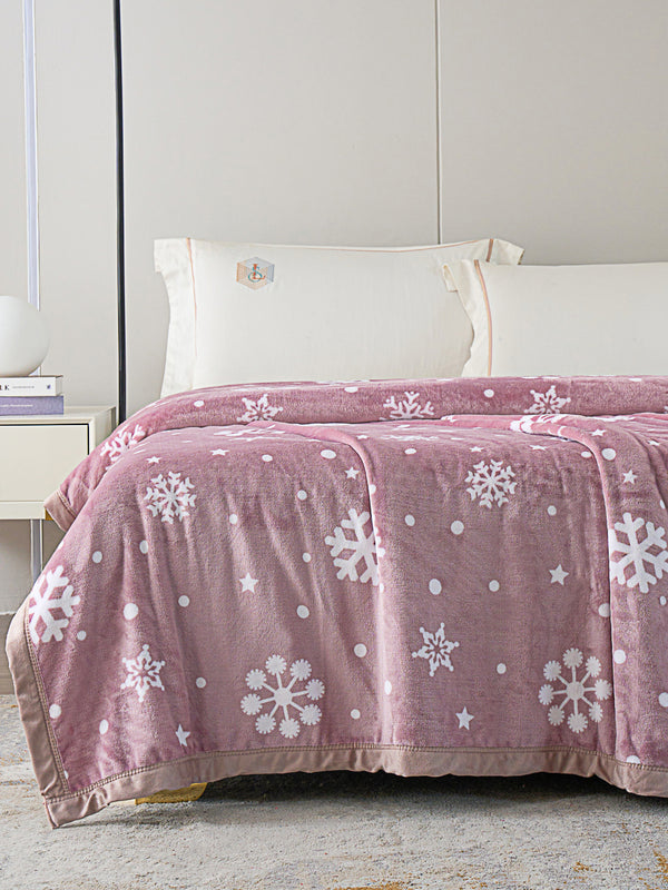 Haley Snowflake Fleece Throw Blanket