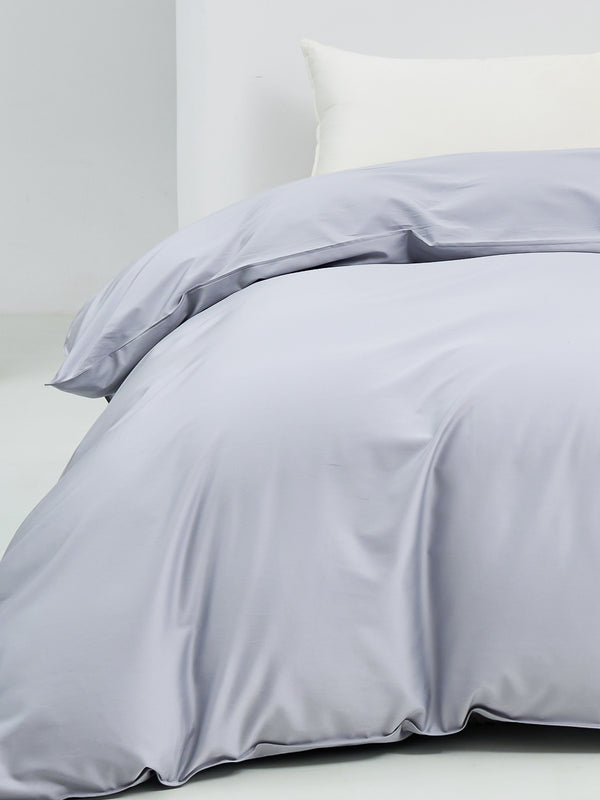 Crystal Gray Solid Color Premium Cotton Duvet Cover