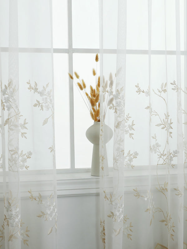 Emery Cottagecore Embroidered Sheer Curtain