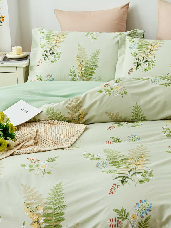 Melea Floral Cotton Bedskirt Duvet Cover Set